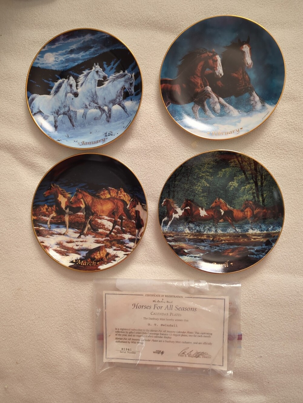 "Horses for all Seasons" Calendar Plates by Chris Cummings - Series B1941 - Picture 4 of 15
